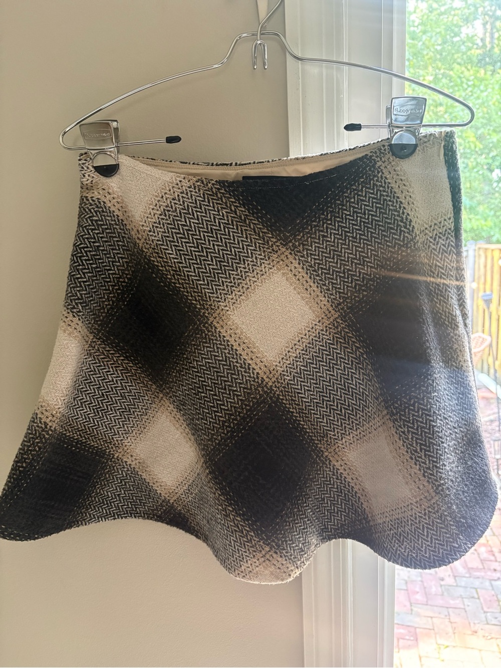 Lulu's Black and Cream Plaid Circle Skirt